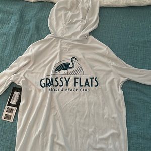 Hooded sun shirt from Grassy Flats Beach Club & Resort in the Florida Keys sz SM